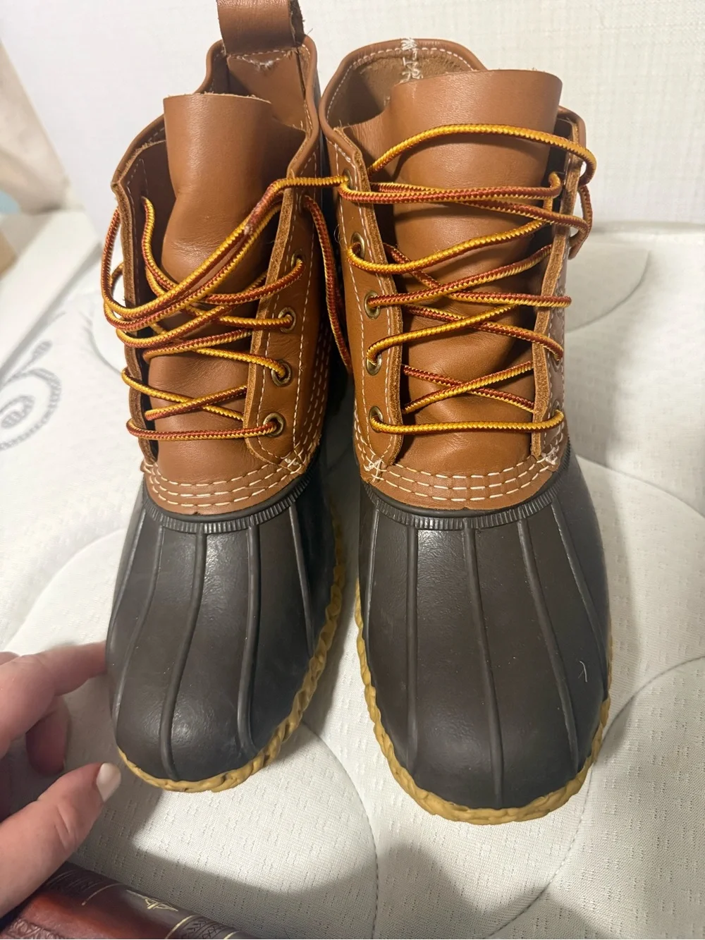 L.L. Bean Kids Tan and Black Bean Boots